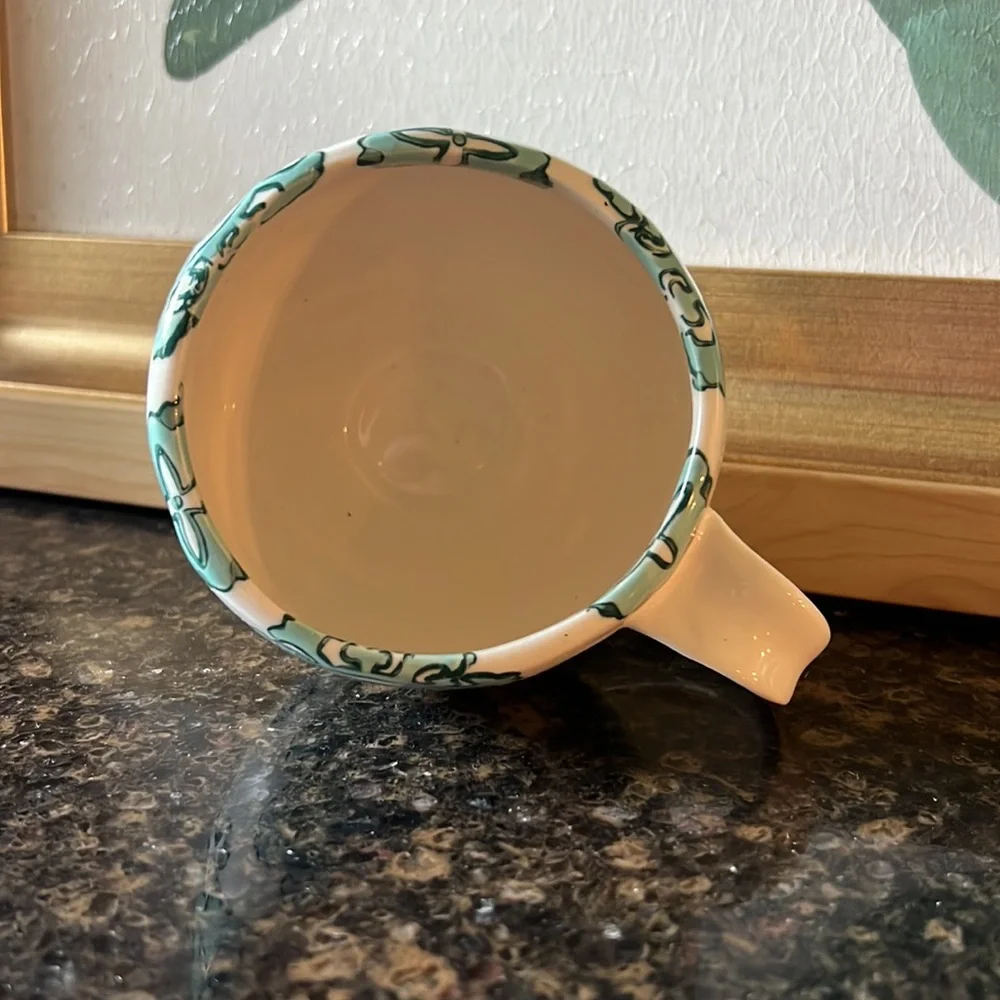 Anthropologie Turquoise and White Ceramic Mug - Picture 2 of 7